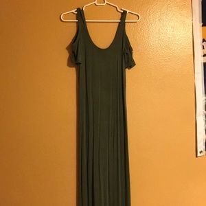 Hollister long dress with cut out shoulder!
